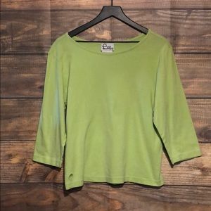 Lily Pulitzer Large Green 3/4th Sleeve Top